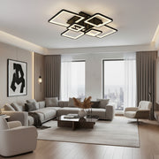 Lampadario LED con telecomando ELLA 120W, 6 Quadrati, Luce Fredda/Calda/Neutra, Dimmerabile, Nero, Metallo e Acrilico Lampadari LED con Telecomando Titolo predefinito Alessandro Design