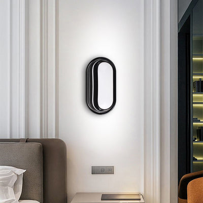 Lampada da parete per esterno LED AX322/214BK, 12W, Luce Calda 3000K, IP65, Bianco e Nero