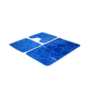 Set 3 Covorase de Baie, 50x40 cm, Albastru, Antiderapant