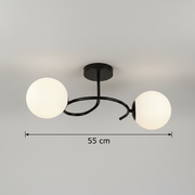 Lustra LED si cristal ORBIT, 55cm, 2xE27, Globuri, Negru