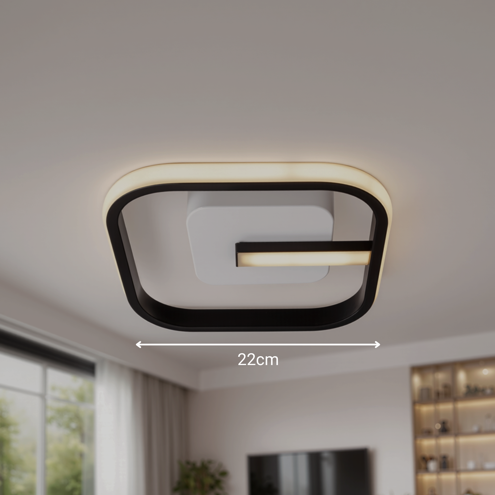 Lustra LED VICTORIA 19W, Patrata, lumina Rece/Calda/Neutra, Negru, Alb Lustra LED Default Title Alessandro Design