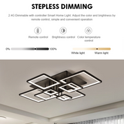 Lampadario LED con telecomando ELLA 186W, 8 Quadrati, Luce Fredda/Calda/Neutra, Dimmerabile, Nero Lampadari LED con Telecomando Titolo predefinito Alessandro Design