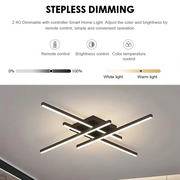 Lustra LED cu Telecomanda LINEX, 52W, 4 Elemente, Liniara, lumina Rece/Calda/Neutra, Dimabila, Negru Lustre LED cu Telecomanda Default Title Alessandro Design