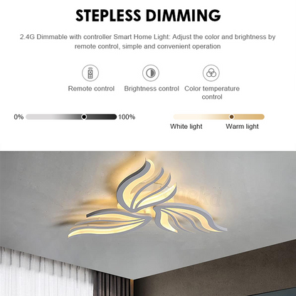 Lampadario a LED con telecomando SAKURA 37W, 3 Petali, Luce Fredda/Calda/Neutra, Dimmerabile, Lampadario a LED con telecomando Bianco Titolo predefinito Alessandro Design