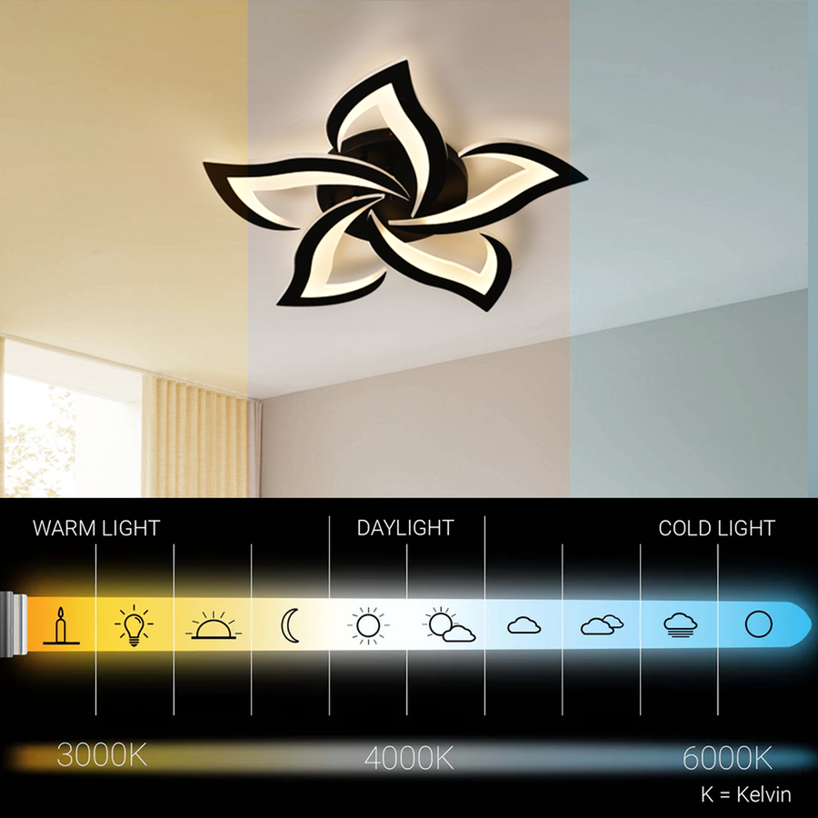 Lustra LED cu Telecomanda LT660/5BK, 5 Elemente, 54W, Lumina 3000/4000/6000K, Negru, Inaltime Reglabila Lustre LED cu Telecomanda Default Title Alessandro Design