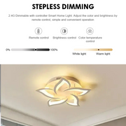 Lampadario a LED con telecomando LOTUS 54W, 5 Petali, Luce Fredda/Calda/Neutra, Dimmerabile, Lampadario a LED con telecomando Bianco Titolo predefinito Alessandro Design