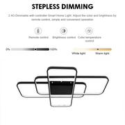 IANUSIS Lampadario LED con telecomando 95W, 3 Elementi, Luce Fredda/Calda/Neutra, Dimmerabile, Nero Lampadari LED con Telecomando Titolo predefinito Alessandro Design