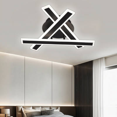 Lampadario LED con telecomando LT755/3BK, 62,2W, 40*5,5*10, IP20, Luce Fredda/Calda/Neutra, Dimmerabile, Nero, Ferro, Plexiglas