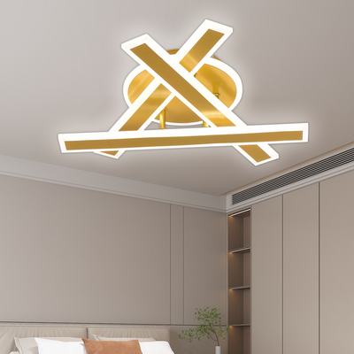 Lampadario LED con telecomando LT755/3GD, 62,2W, 40*5,5*10, IP20, Luce Fredda/Calda/Neutra, Dimmerabile, Oro, Ferro, Plexiglas