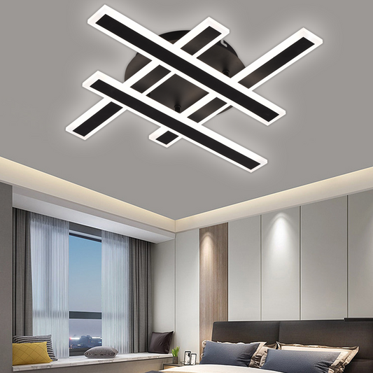Lampadario LED con Telecomando ZYRON Magno, 80W, 4 elementi, Luce Fredda/Calda/Neutra, Dimmerabile, Nero, Metallo, Plexiglas Lampadari LED con Telecomando Titolo predefinito Alessandro Design