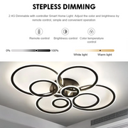 Lampadario LED con telecomando BETTY 127W, 8 Cerchi, Luce Fredda/Calda/Neutra, Dimmerabile, Nero Lampadari LED con Telecomando Titolo predefinito Alessandro Design