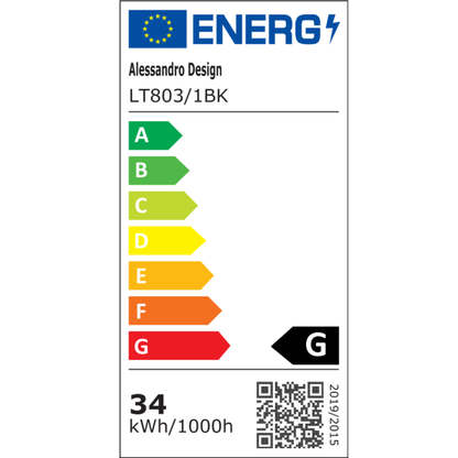 Lampadario LED a sospensione con telecomando ANINA 34W, 1 Cerchio, Luce Fredda/Calda/Neutra, Dimmerabile, Nero, Lampadari LED con Telecomando Titolo predefinito Alessandro Design