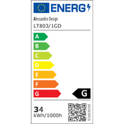 Lampadario LED a Sospensione, ANINA, 34W, 1 Cerchio, Diametro 50cm, Luce Fredda/Calda/Neutra 3000K/4000K/6000K, Dimmerabile, Bianco Oro Lucido, Altezza Regolabile, Lampadari LED in Metallo e Acrilico con Telecomando Titolo predefinito Alessandro Design