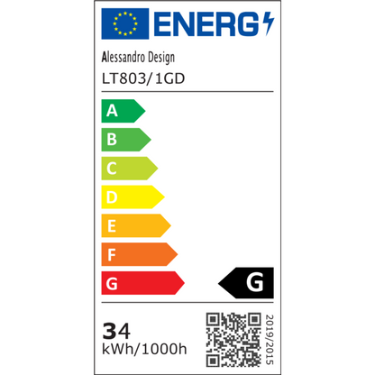Lampadario LED a Sospensione, ANINA, 34W, 1 Cerchio, Diametro 50cm, Luce Fredda/Calda/Neutra 3000K/4000K/6000K, Dimmerabile, Bianco Oro Lucido, Altezza Regolabile, Lampadari LED in Metallo e Acrilico con Telecomando Titolo predefinito Alessandro Design