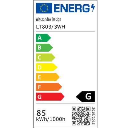 Lampadario LED a Sospensione con Telecomando SERENA 85W, 60cm, 3 Cerchi, Luce Fredda/Calda/Neutra, Dimmerabile, Bianco, Lampadario LED con Telecomando Regolabile in Altezza Titolo predefinito Alessandro Design