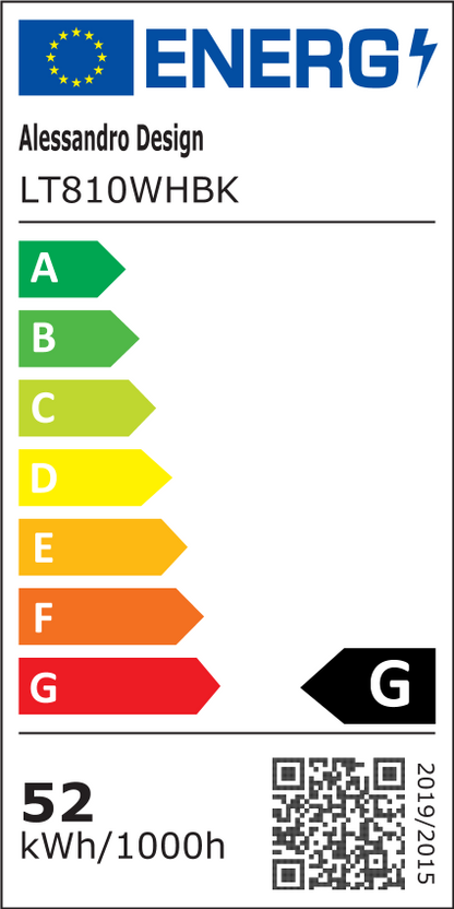 Lampadario LED con telecomando VECTOR ARCUS 52W, 2 Elementi, Luce Fredda/Calda/Neutra, Dimmerabile, Bianco Nero, Metallo