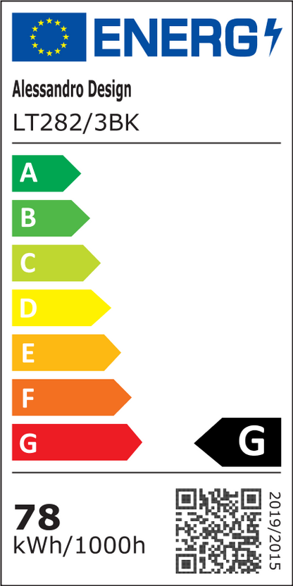 Lustra LED cu telecomanda TIANA 78W, 3 Elipse, lumina Rece/Calda/Neutra, Dimabila, Negru