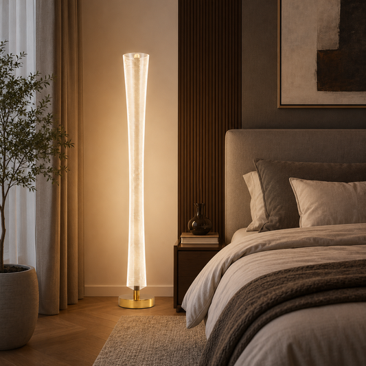 Lampada LED moderna Augustinus 40W 127Cm Luce Dorata Calda/Neutra/Fredda