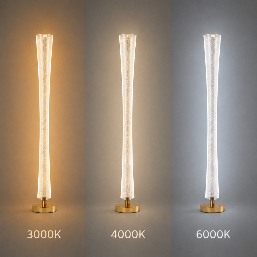 Lampadar LED 40W Modern Augustinus 127Cm Luminca Calda/Neutra/Rece Auriu
