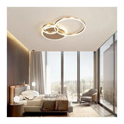 Lampadario LED con Telecomando MYRENE 110W, 2 Cerchi, Luce Fredda/Calda/Neutra, Dimmerabile, Lampadari LED Oro con Telecomando Titolo predefinito Alessandro Design