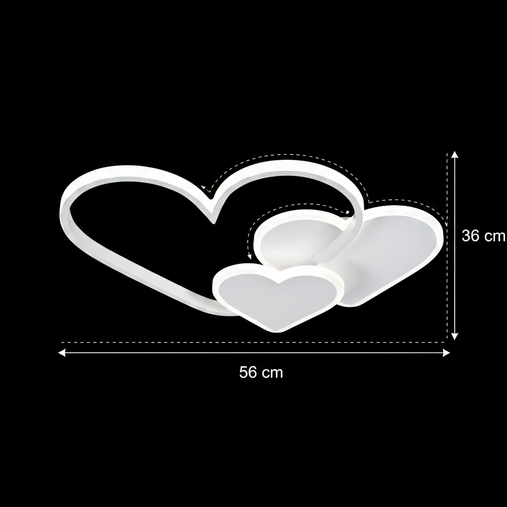 Lampadario a LED con telecomando AMI 48W, 3 Cuori, Luce Fredda/Calda/Neutra, Dimmerabile, Lampadario a LED Bianco con telecomando Titolo predefinito Alessandro Design