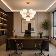 Lustra Clasica ORBS Magno, 56cm, 13xE27, Globuri, Metal si Plastic, Auriu