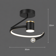 Lampadario LED, 34W, Diametro 24cm, Luce Fredda/Calda/Neutra, Nero