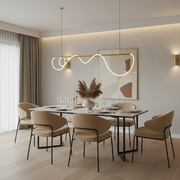 DIVINO Lampadario LED con Tubo Flessibile in Silicone - 62W, Luce Orientabile, Lampadari Moderni Oro Titolo predefinito Alessandro Design