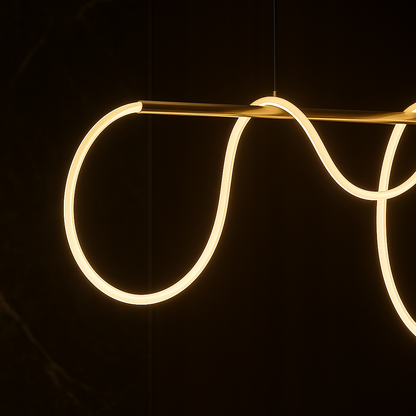 DIVINO Lampadario LED con Tubo Flessibile in Silicone - 62W, Luce Orientabile, Lampadari Moderni Oro Titolo predefinito Alessandro Design
