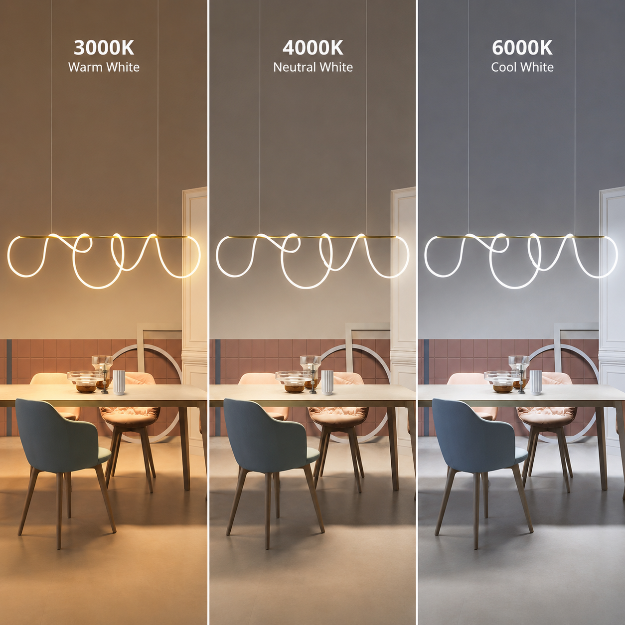 DIVINO Lampadario LED con Tubo Flessibile in Silicone - 62W, Luce Orientabile, Lampadari Moderni Oro Titolo predefinito Alessandro Design