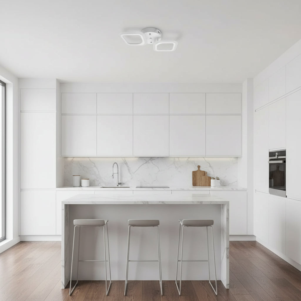 Lampadario LED ERIKA 27W, 2 Quadrati, Luce Neutra, Lampadari LED Applicati Bianco Titolo predefinito Alessandro Design