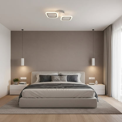 Lampadario LED ERIKA 27W, 2 Quadrati, Luce Neutra, Lampadari LED Applicati Bianco Titolo predefinito Alessandro Design