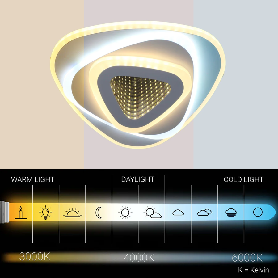 Lampadario LED NEXA Triangle 3D 40W, Bianco, Luce Fredda/Calda/Neutra Lampadari LED Titolo predefinito Alessandro Design