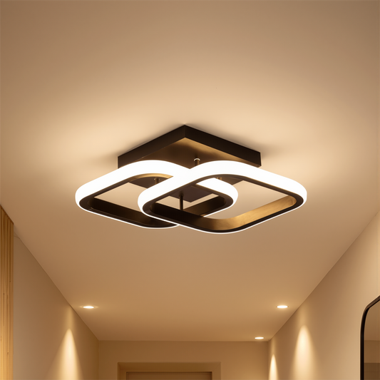 Lampadario LED VERTEX Matrix Diamanti sovrapposti, montatura in metallo, 24W, 2 Diamanti, Luce Fredda/Calda/Neutra 3000K/4000K/6000K, Nero, Metallo e Silicone Lampadario LED Titolo predefinito Alessandro Design