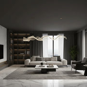 Lampadario LED con Telecomando, Sospensione AMI 63W, Lineare, Luce Fredda/Calda/Neutra, Oro, Lampadari LED con Telecomando Altezza Regolabile Titolo predefinito Alessandro Design