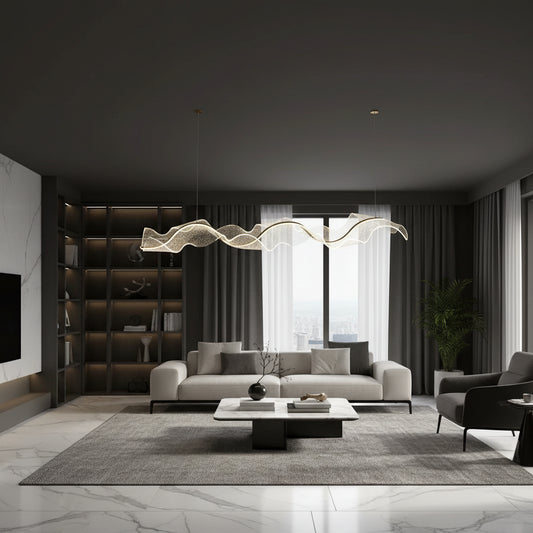 Lampadario LED con Telecomando, Sospensione AMI 63W, Lineare, Luce Fredda/Calda/Neutra, Oro, Lampadari LED con Telecomando Altezza Regolabile Titolo predefinito Alessandro Design
