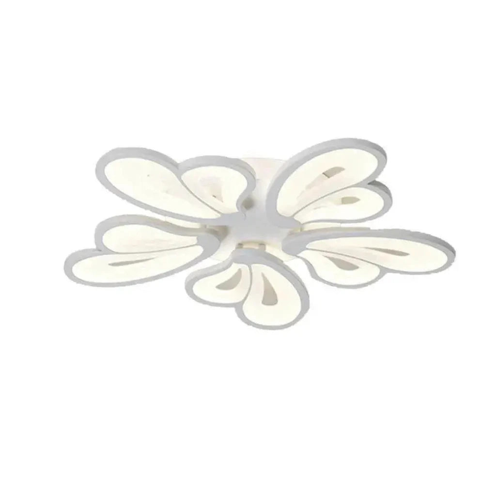 Lustra LED cu telecomanda BLOSSOM 95W, 5 Petale, lumina Rece/Calda/Neutra 3000K/4000K/6000K, Dimabila, Alb, Metal si Acril Lustre LED cu Telecomanda Default Title Alessandro Design