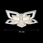 Lampadario LED con telecomando DALIA 96W, 5 Petali, Luce Fredda/Calda/Neutra, Dimmerabile, Bianco