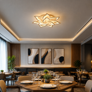 Lampadario LED con telecomando LOTUS 91W, 9 Petali, Luce Fredda/Calda/Neutra, Dimmerabile, Bianco