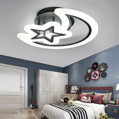 Lampadario a LED con telecomando MOON AND STAR 59W, 2 Elementi, Luce Fredda/Calda/Neutra, Dimmerabile, Lampadari a LED con telecomando Nero Titolo predefinito Alessandro Design