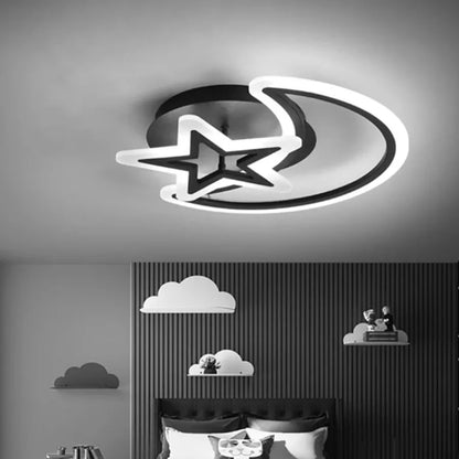 Lampadario a LED con telecomando MOON AND STAR 59W, 2 Elementi, Luce Fredda/Calda/Neutra, Dimmerabile, Lampadari a LED con telecomando Nero Titolo predefinito Alessandro Design