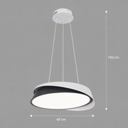 Lustra LED cu telecomanda SCHECTE, 3000K/4000K/6000K, 96W, Metal și Plastic, Alba+Neagra