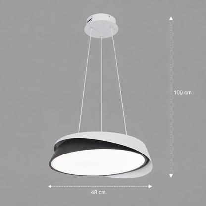 Lustra LED cu telecomanda SCHECTE, 3000K/4000K/6000K, 96W, Metal și Plastic, Alba+Neagra