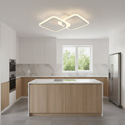 Lampadario a LED con telecomando ZOE 41W, 2 Quadrati, Luce Fredda/Calda/Neutra, Dimmerabile, Lampadario a LED Bianco con telecomando Titolo predefinito Alessandro Design