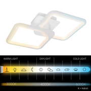 Lampadario a LED con telecomando ZOE 41W, 2 Quadrati, Luce Fredda/Calda/Neutra, Dimmerabile, Lampadario a LED Bianco con telecomando Titolo predefinito Alessandro Design