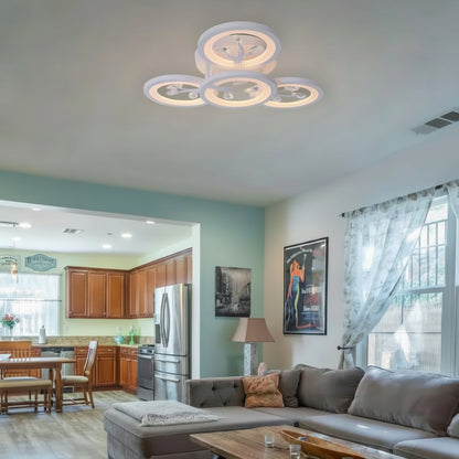 Lampadario a LED con telecomando e cristallo DAISY 53W, 4 Elementi, Luce Fredda/Calda/Neutra, Dimmerabile, Lampadario a LED Bianco con telecomando Titolo predefinito Alessandro Design