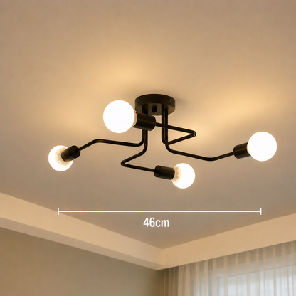 Lampadario MODERNIST Quadra 4, 4x E27, Nero, Design Moderno
