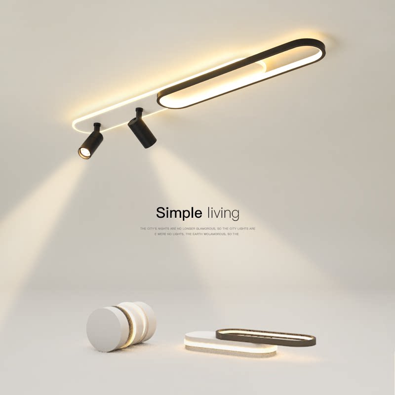 Lampadario LED con Proiettore Orientabile FISSO Camilla 70W, Luce Fredda/Calda/Neutra, Lampadari LED Neri Titolo predefinito Alessandro Design