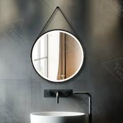 Specchio rotondo a LED, 50 cm, Celeste Majeste Noir Eleve MotionGlow Marcello, sistema antiappannante, orologio e termometro, specchi dimmerabili Marcello Titolo predefinito Alessandro Design