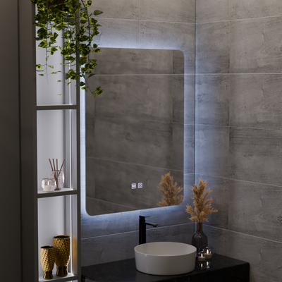 Oglinda LED Dreptunghiulara ARTEA Touch, 14W, 60X80cm, Sistem Dezaburire, Dimabila, Lumina Rece 6000K